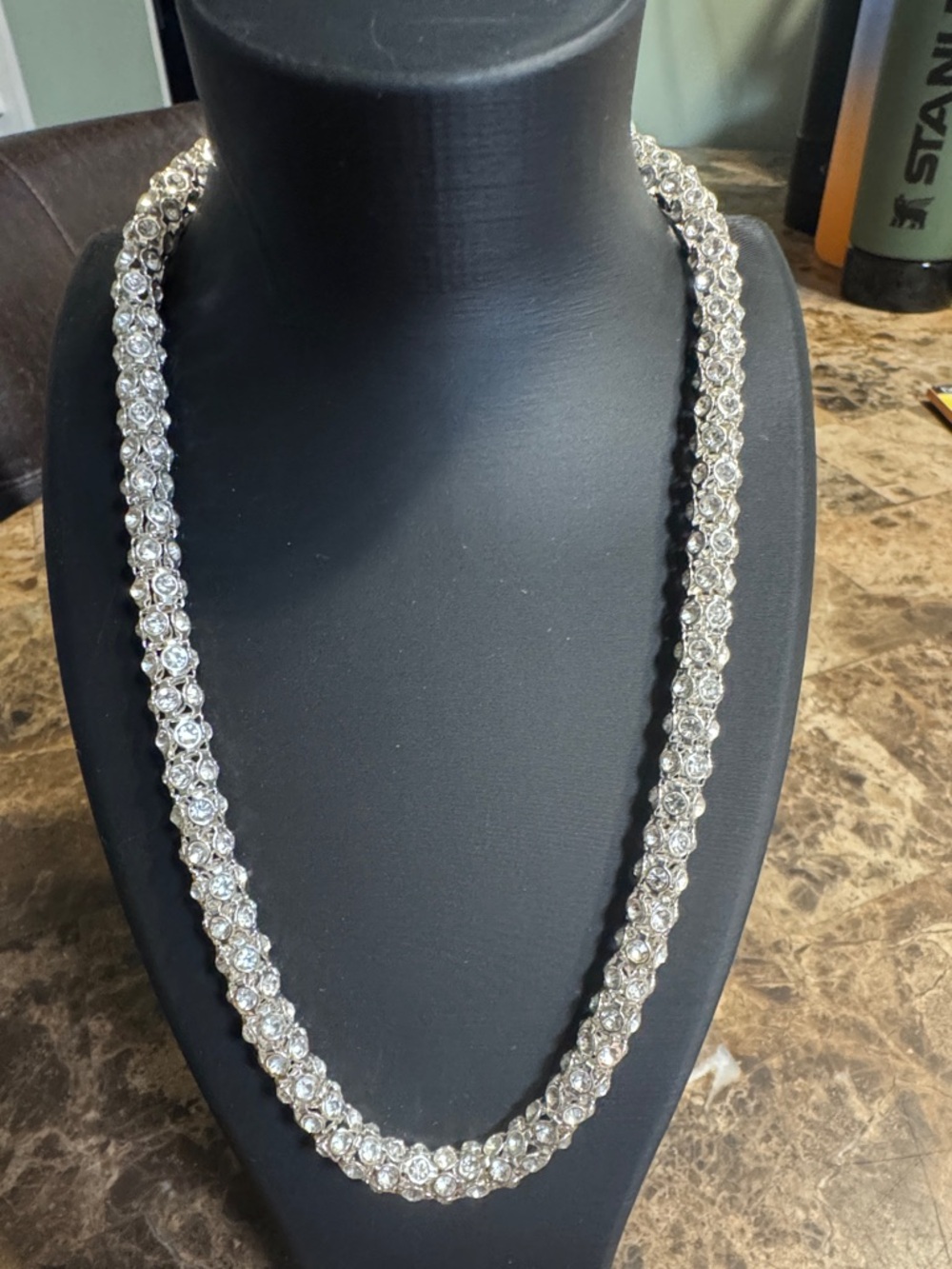 Classic Silver Crystal Tennis Necklace - Elegant Sparkle
